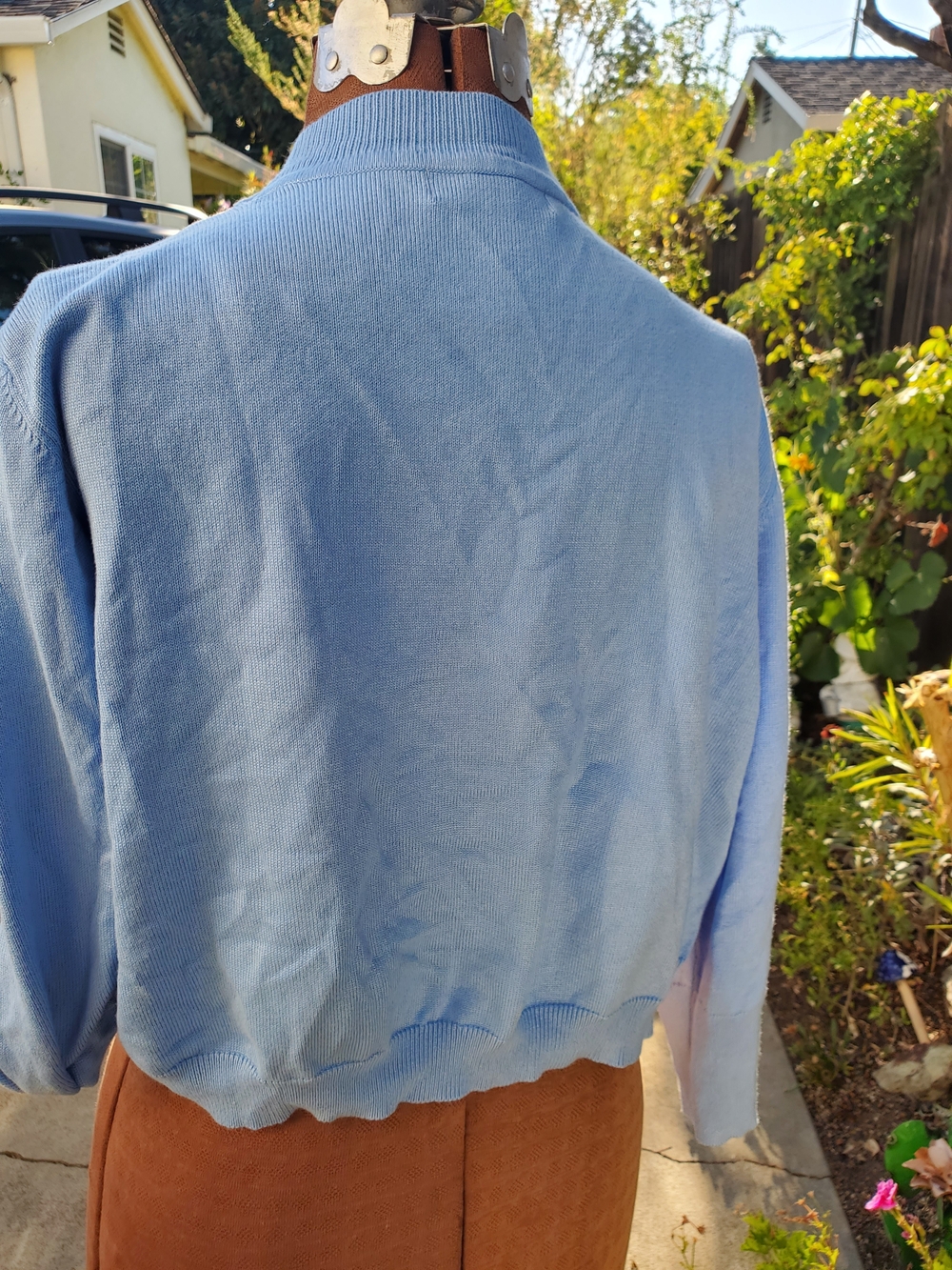 Classic Light Blue Cropped Open-Front Cardigan - Picture 6 of 8